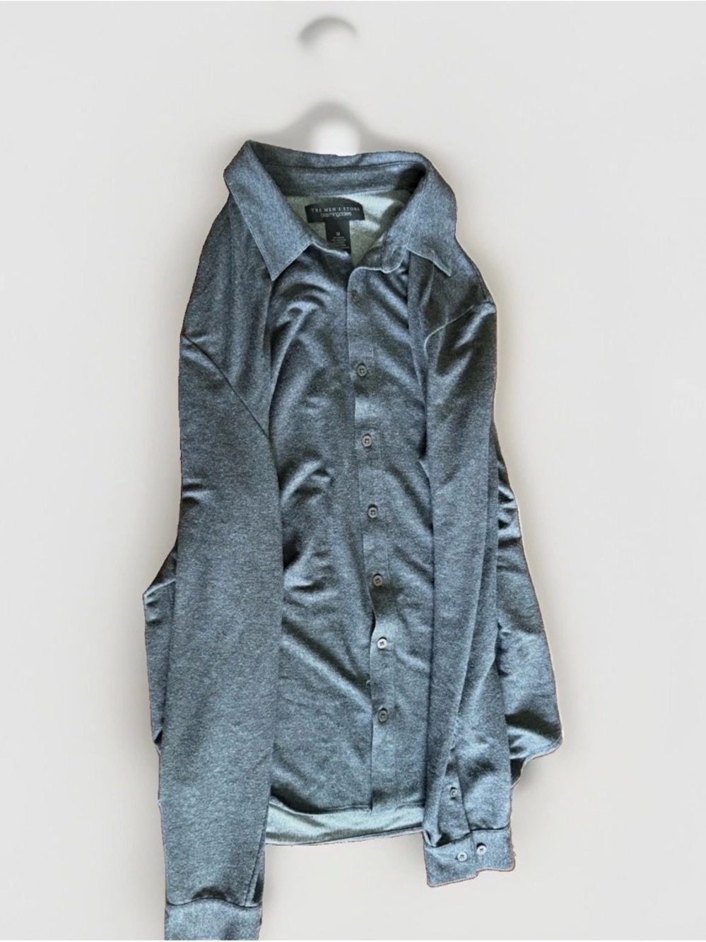 Bloomingdale's Men's Charcoal Gray Long-Sleeve Button-Down Shirt
